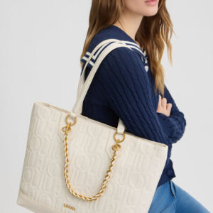 Bolso tote con logotipo y cadena