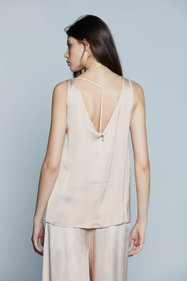 Blusa IOLANDAO con escote en V doble y tira trasera - Imagen 2