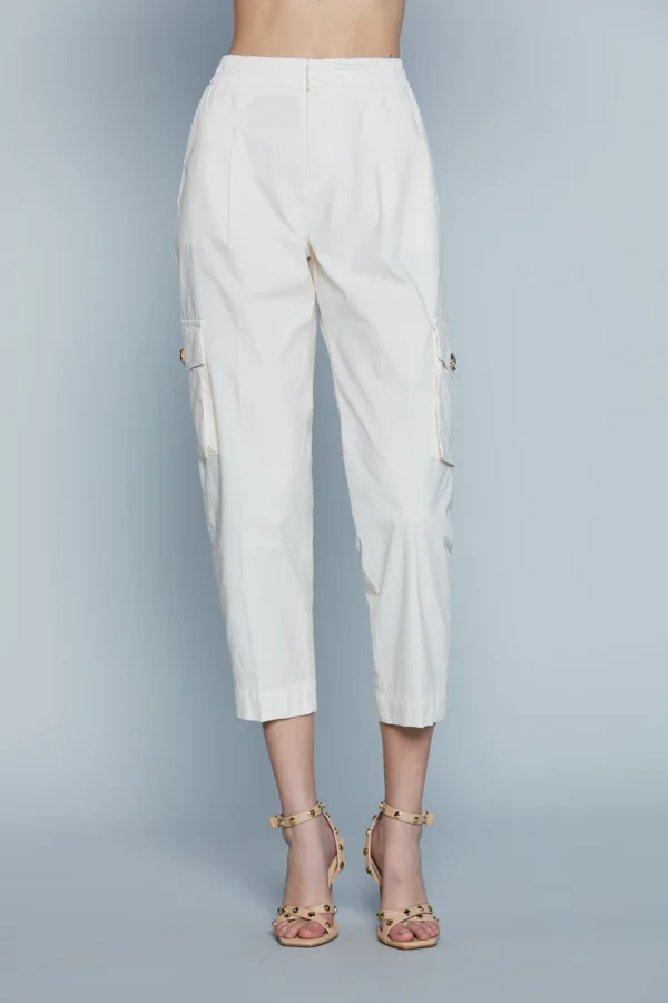 SALVADOR Pantalones de cintura alta con elástico y bolsillos capri.