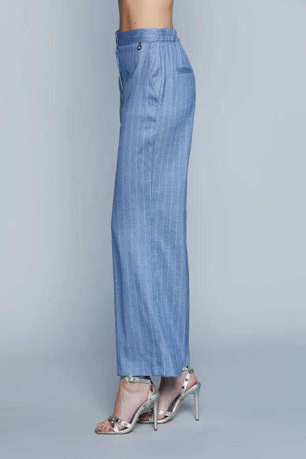 Pantalón CASTELLA de cintura alta con elástico y raya diplomática francesa - Imagen 2