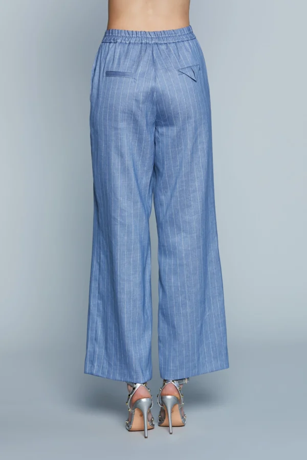 Pantalón CASTELLA de cintura alta con elástico y raya diplomática francesa - Imagen 3