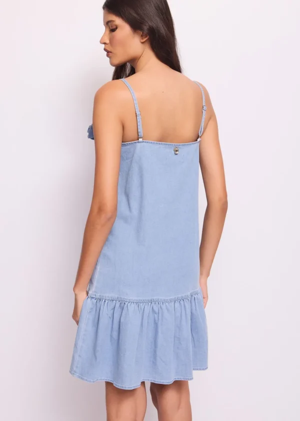Mini vestido en denim de algodón - Imagen 2