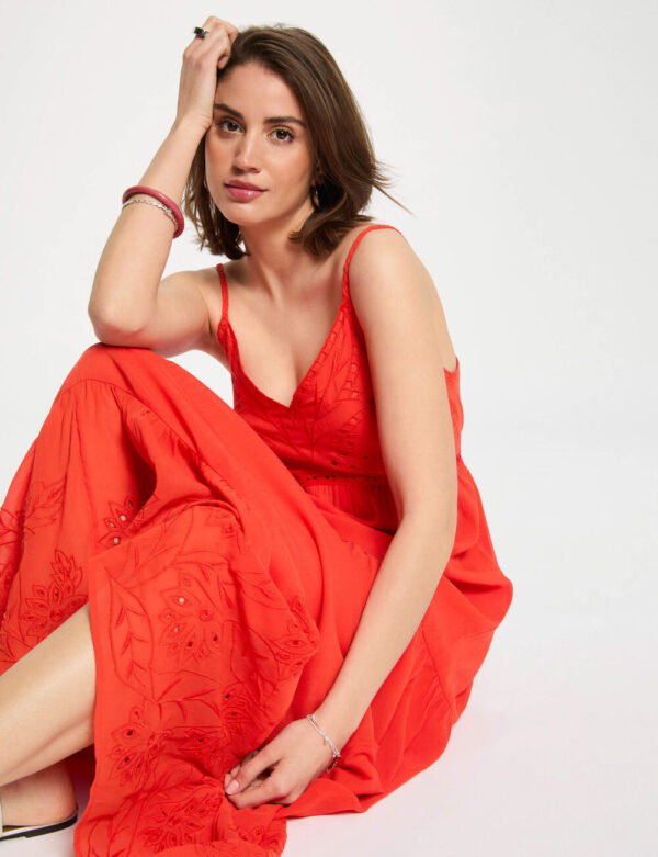 Vestido largo holgado bordado orange mujer - Imagen 3