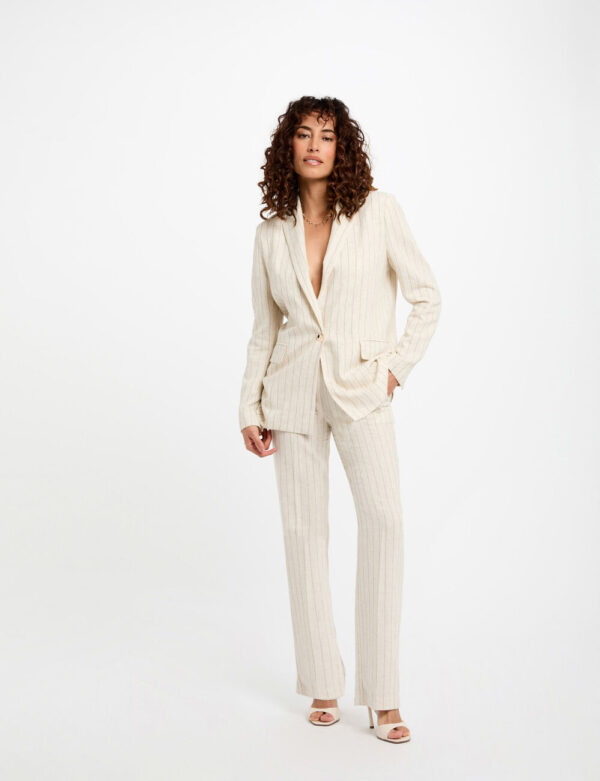 Americana con rayas beige mujer - Imagen 2
