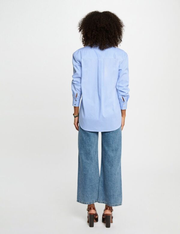 Camisa manga larga rayas azul cielo mujer - Imagen 2