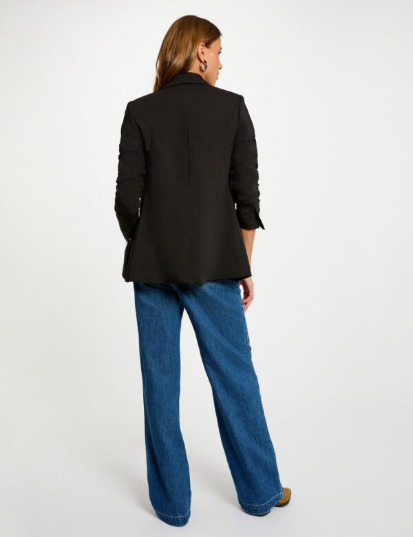 Chaqueta entallada de manga larga negro mujer - Imagen 2