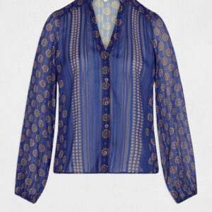 Camisa fluida estampada multicolor mujer
