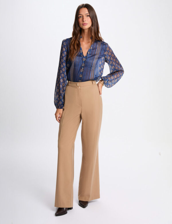 Camisa fluida estampada multicolor mujer - Imagen 2