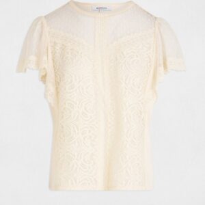 Camiseta manga corta crudo mujer
