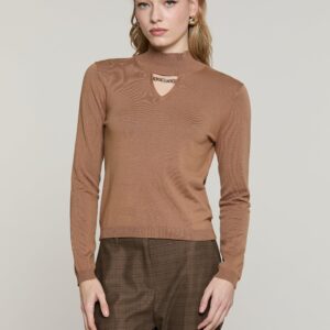 Jersey CHOGOLOSA con cadena y strass - Camel