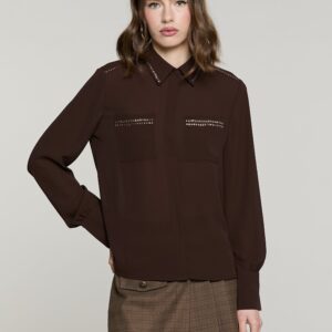 Camisa ADERO con lentejuelas - Marrón chocolate