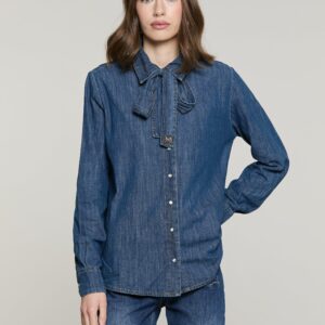 Camisa vaquera BLEDEL con lazada - Azul denim