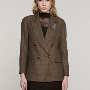 Blazer cruzado SUPERIOR de cuadros - Marrón de cuadros
