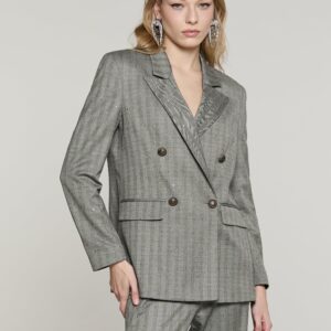 Blazer cruzado DEKKER con lentejuelas - Gris de espiga