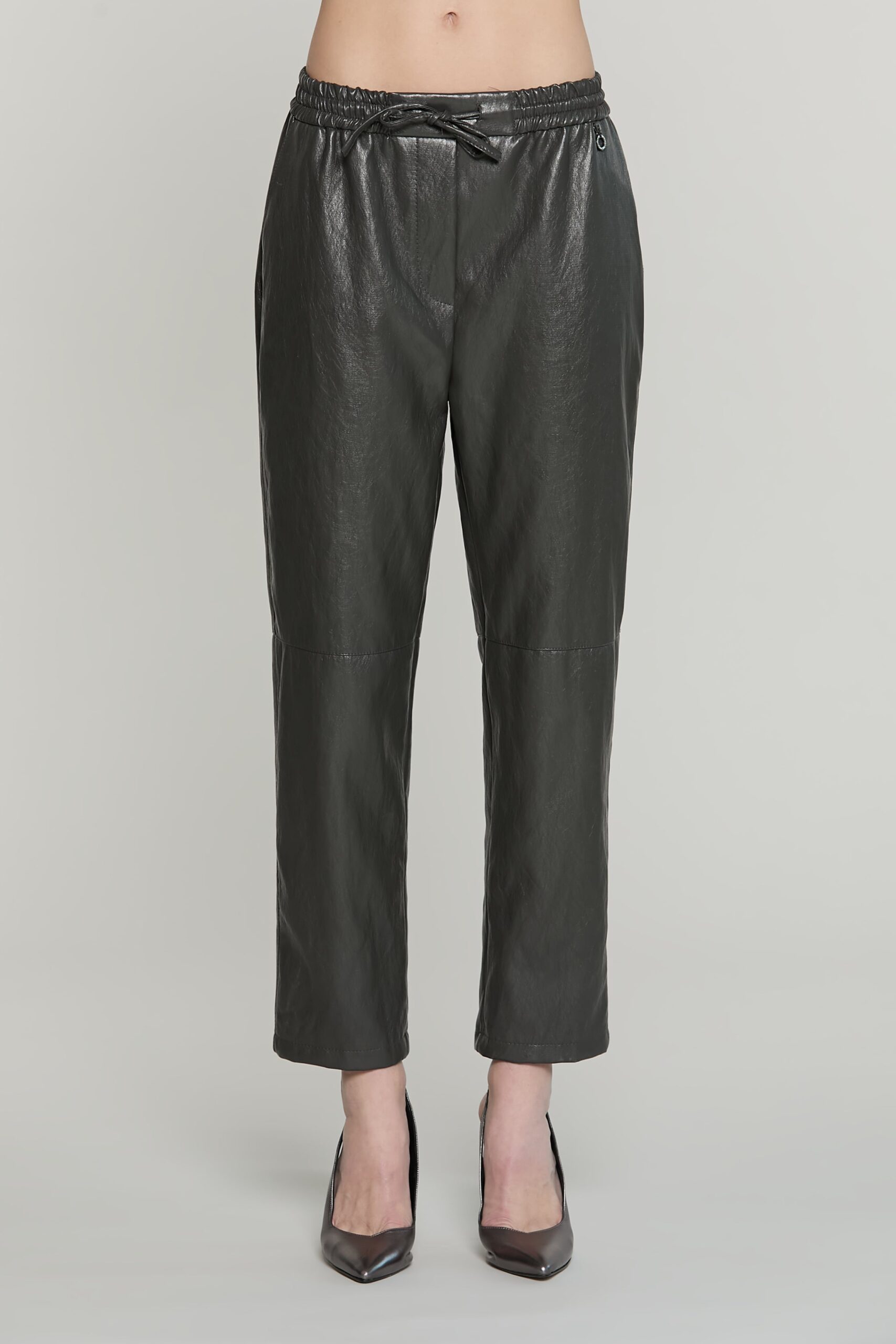 Pantalón ATTILY de piel sintética - Gris antracita - Imagen 2
