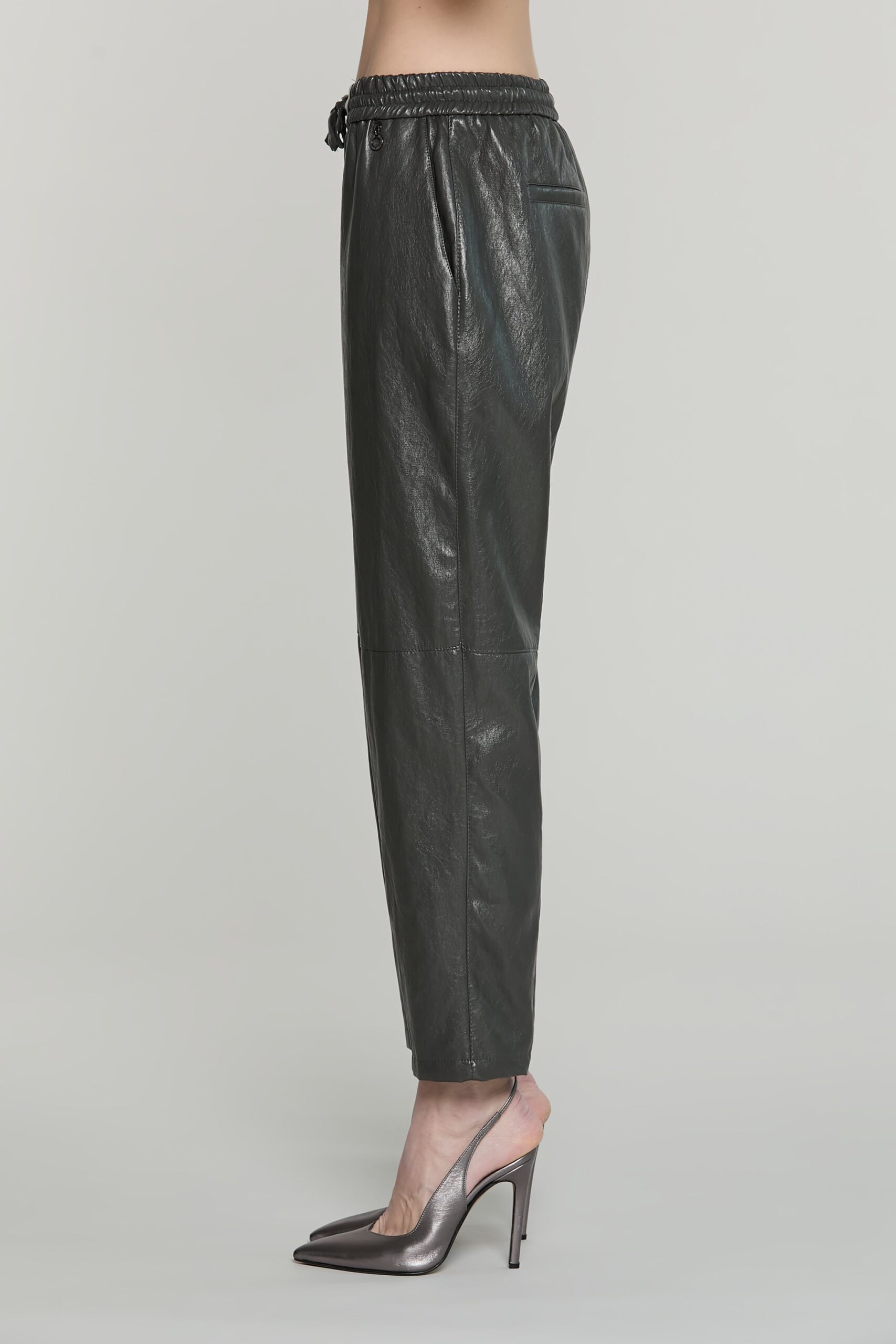 Pantalón ATTILY de piel sintética - Gris antracita - Imagen 3